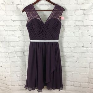 Watters W Too Short Plumb Bridesmaid Dress